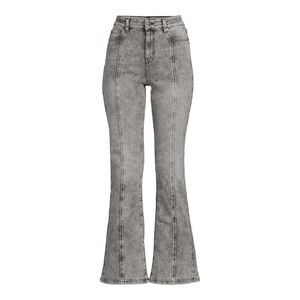 NEW Time and Tru Women's Seamed Flare Jeans Size 8 Greyish Black